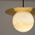 Brass and Alabaster Spherical Light