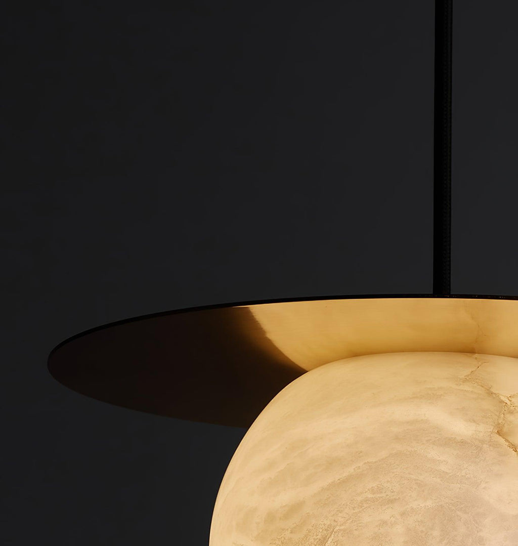 Brass and Alabaster Spherical Light