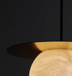 Brass and Alabaster Spherical Light