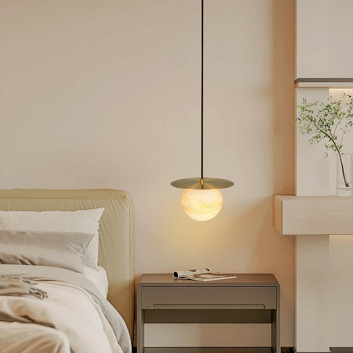 Brass and Alabaster Spherical Light