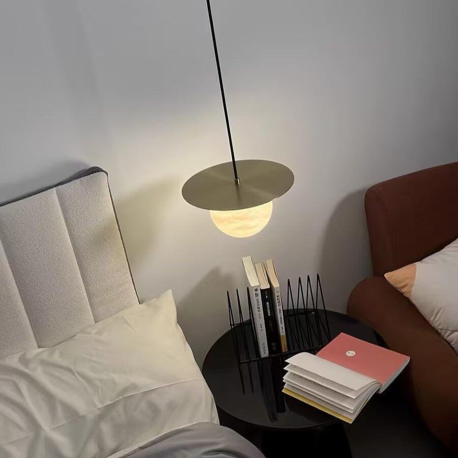 Brass and Alabaster Spherical Light