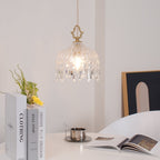 Celestial Glow Retro Brass Glass Pendant Light