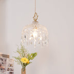 Celestial Glow Retro Brass Glass Pendant Light