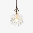 Celestial Glow Retro Brass Glass Pendant Light