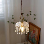 Celestial Glow Retro Brass Glass Pendant Light