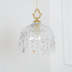 Celestial Glow Retro Brass Glass Pendant Light