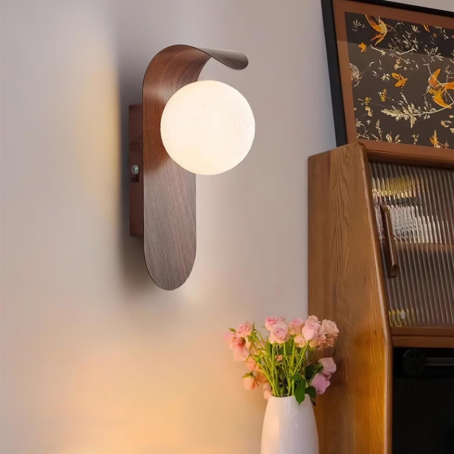 Carlyle Nordic Minimalist Iron Wood Accent LED Wall Light