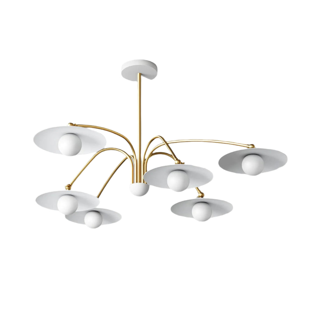 Marais Art Deco Glass and Metal Chandelier