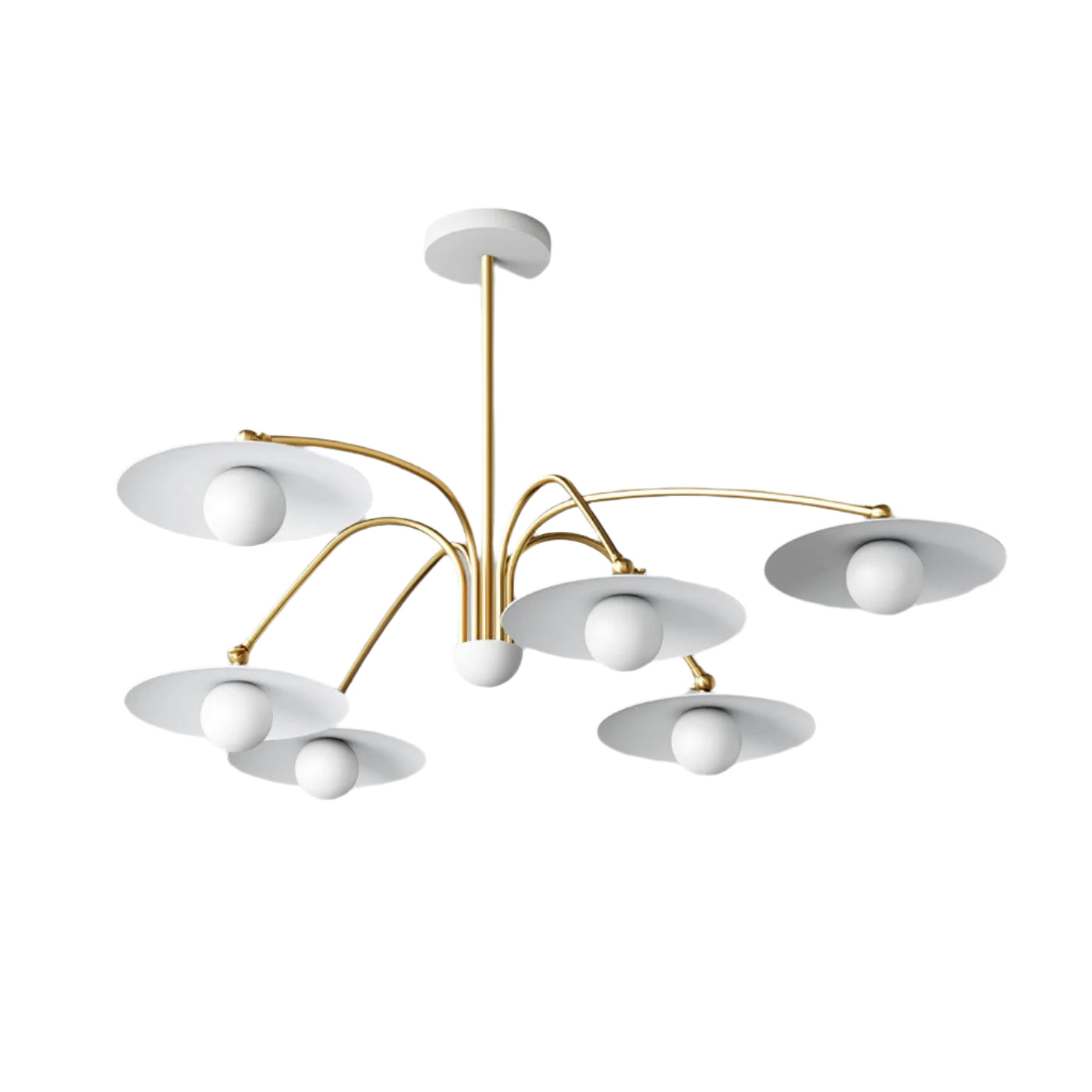 Marais Art Deco Glass and Metal Chandelier