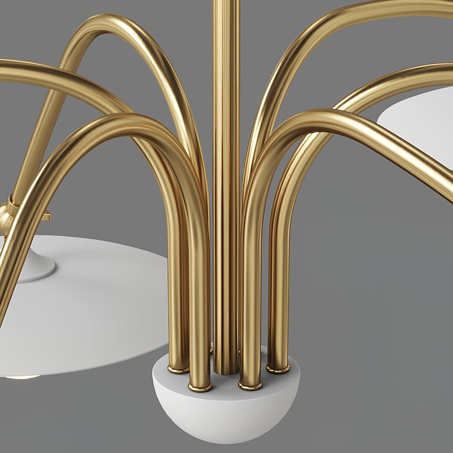 Marais Art Deco Glass and Metal Chandelier