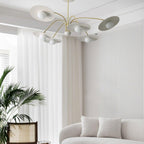 Marais Art Deco Glass and Metal Chandelier