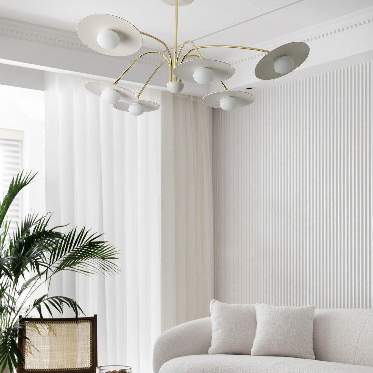 Marais Art Deco Glass and Metal Chandelier