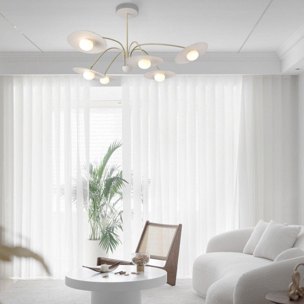 Marais Art Deco Glass and Metal Chandelier