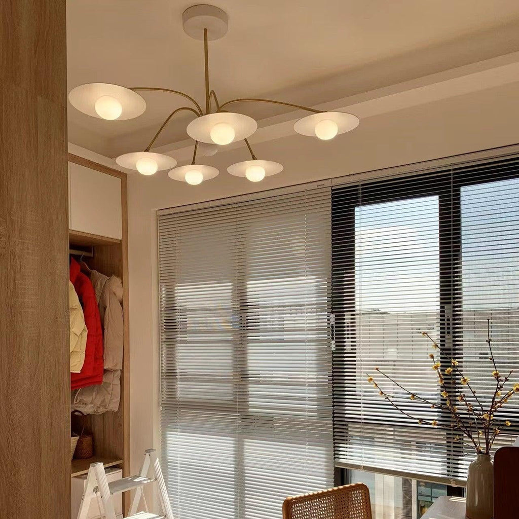Marais Art Deco Glass and Metal Chandelier