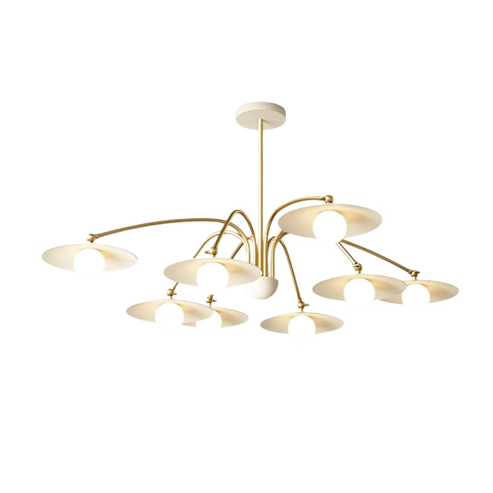 Marais Art Deco Glass and Metal Chandelier