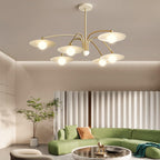 Marais Art Deco Glass and Metal Chandelier