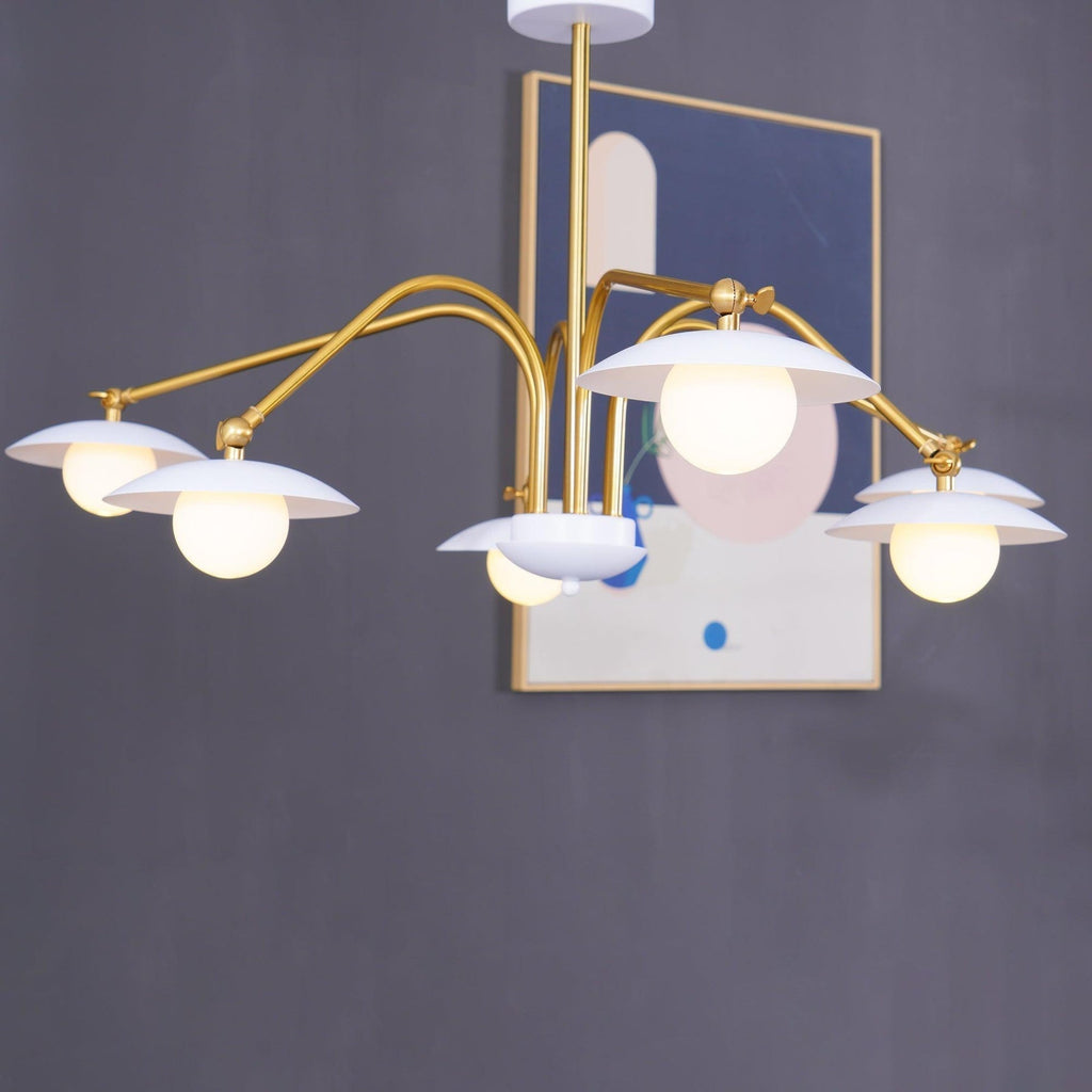 Marais Art Deco Glass and Metal Chandelier