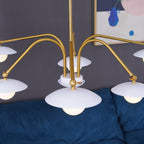 Marais Art Deco Glass and Metal Chandelier