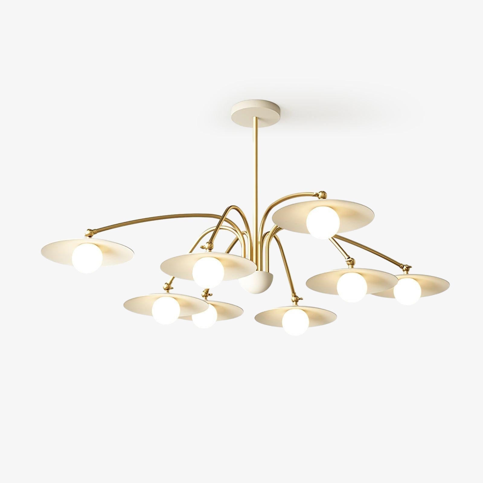 Marais Art Deco Glass and Metal Chandelier