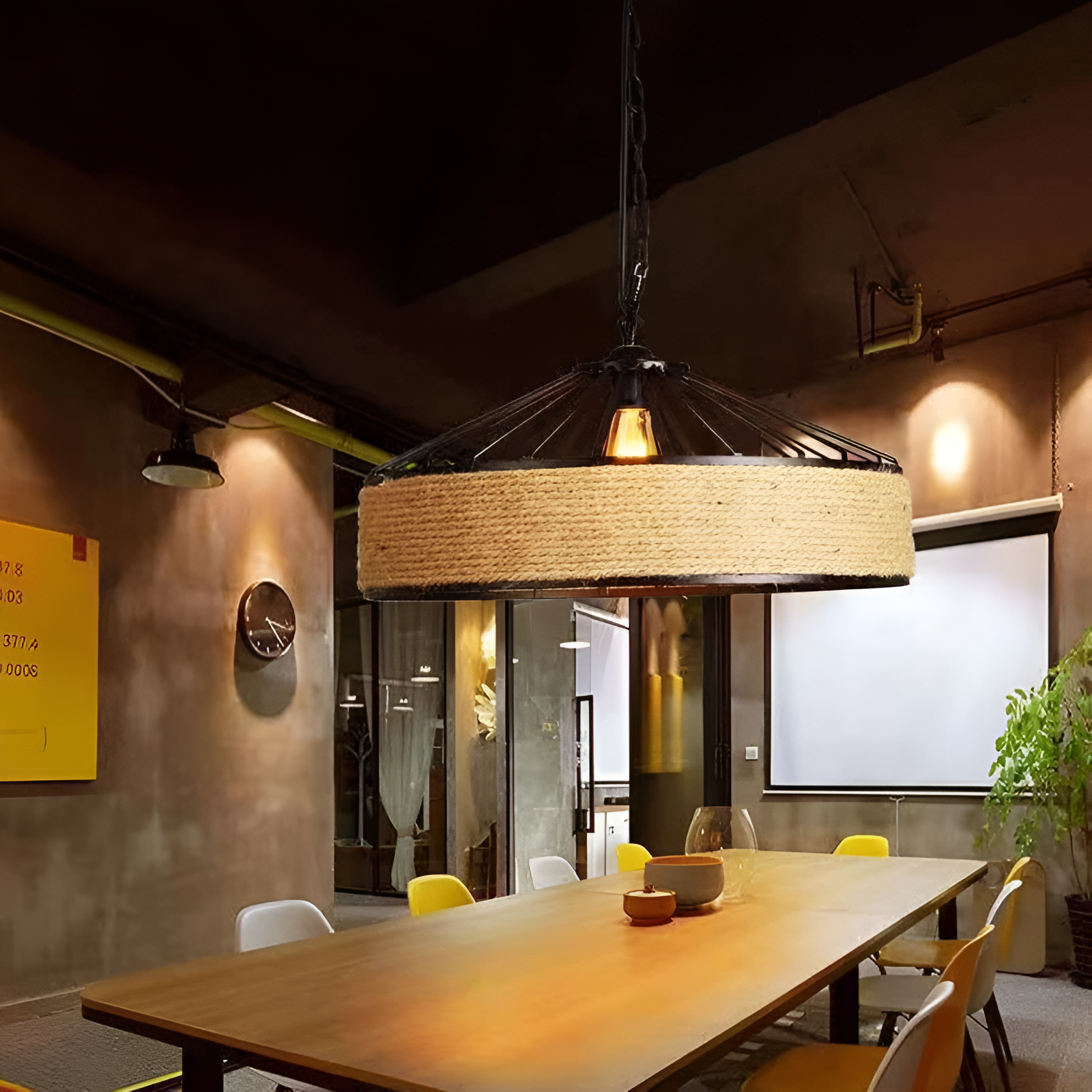 Classic Hemp Rope Rustic Iron Pendant Light