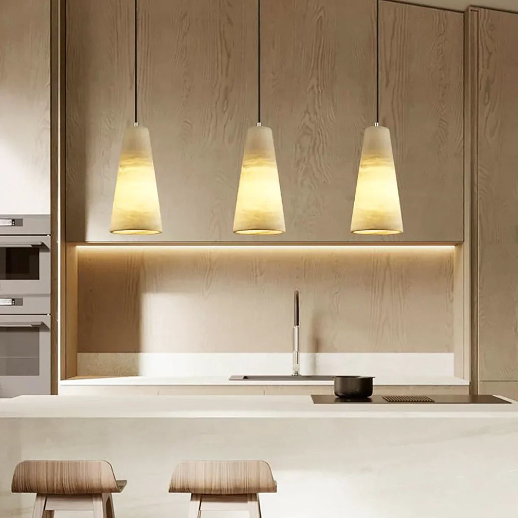 Aurora Pillar Alabaster Pendant Light