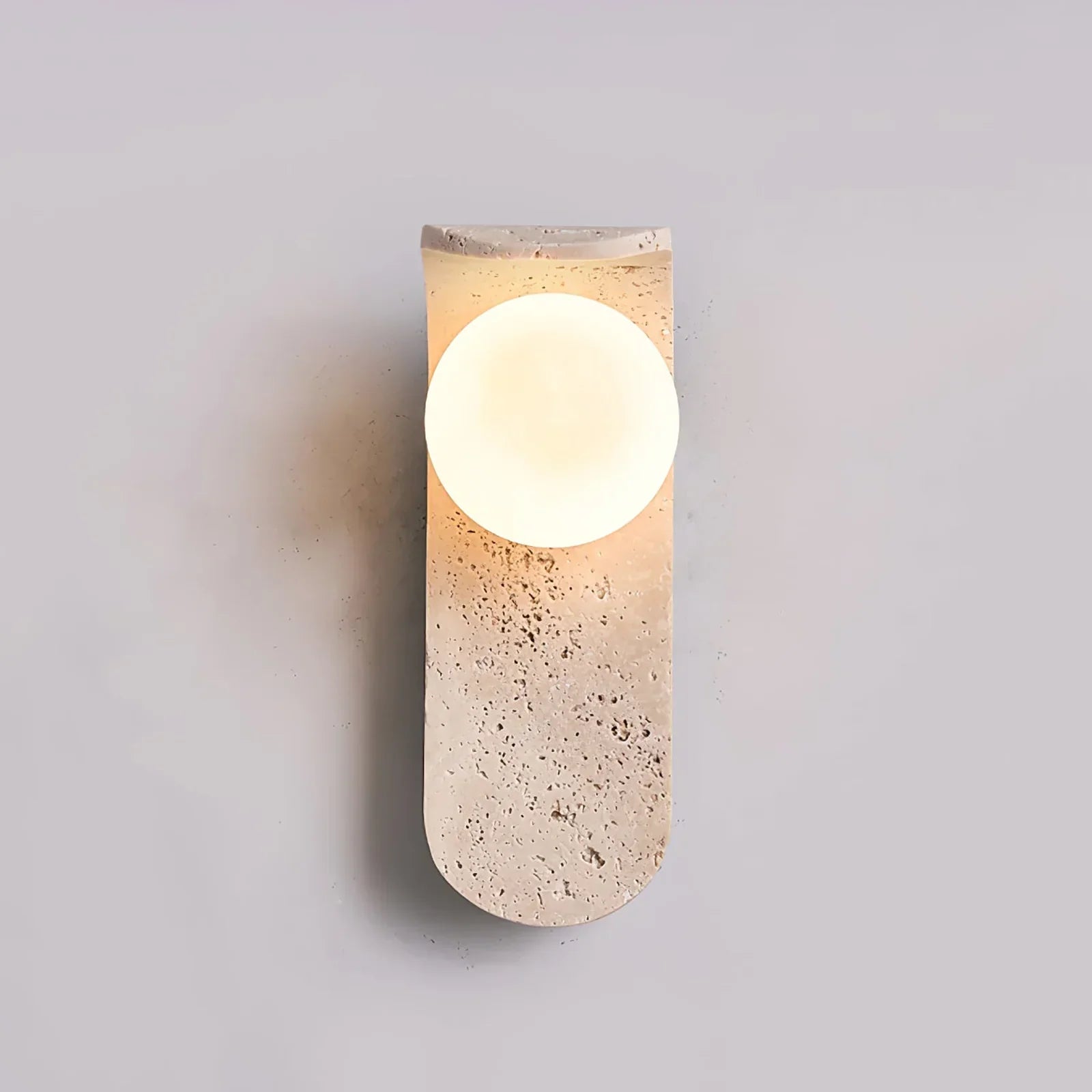 Curve Solstice Minimalist Travertine Wall Light