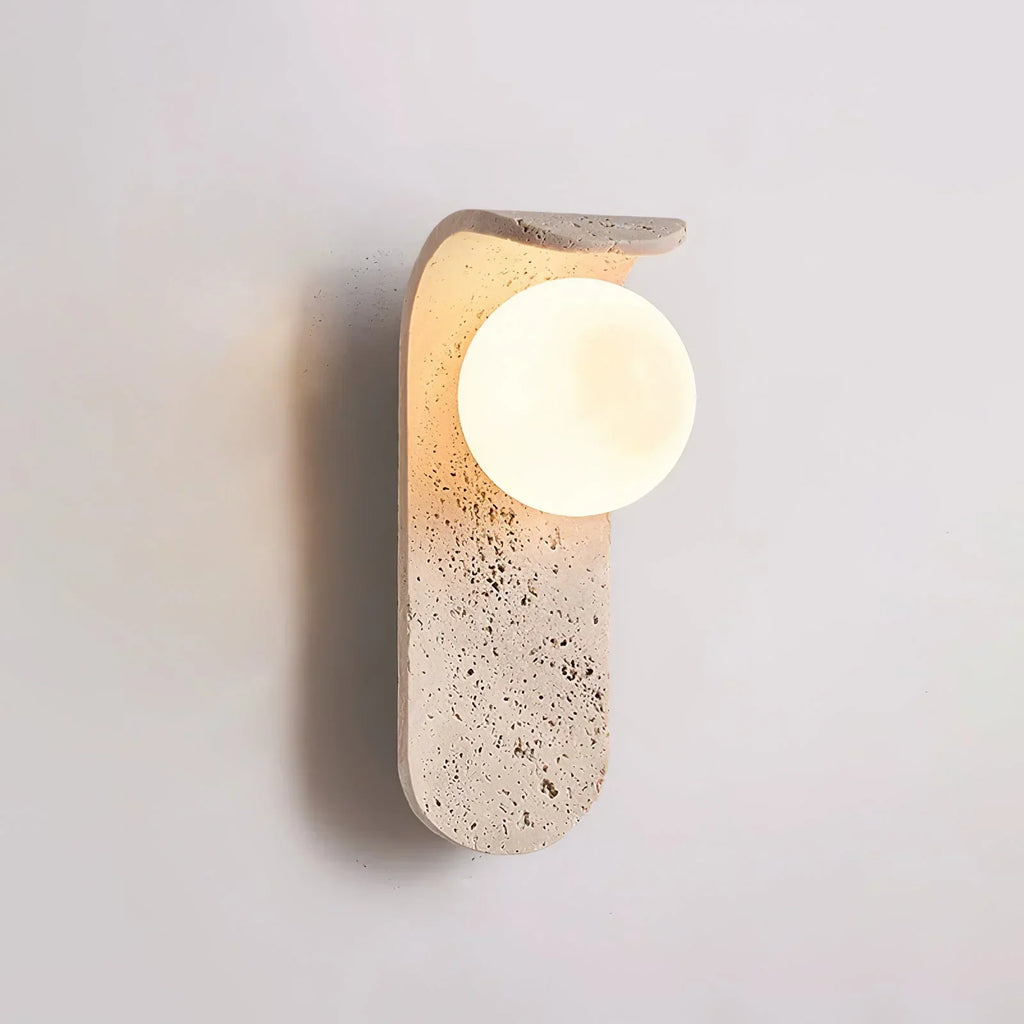 Curve Solstice Minimalist Travertine Wall Light