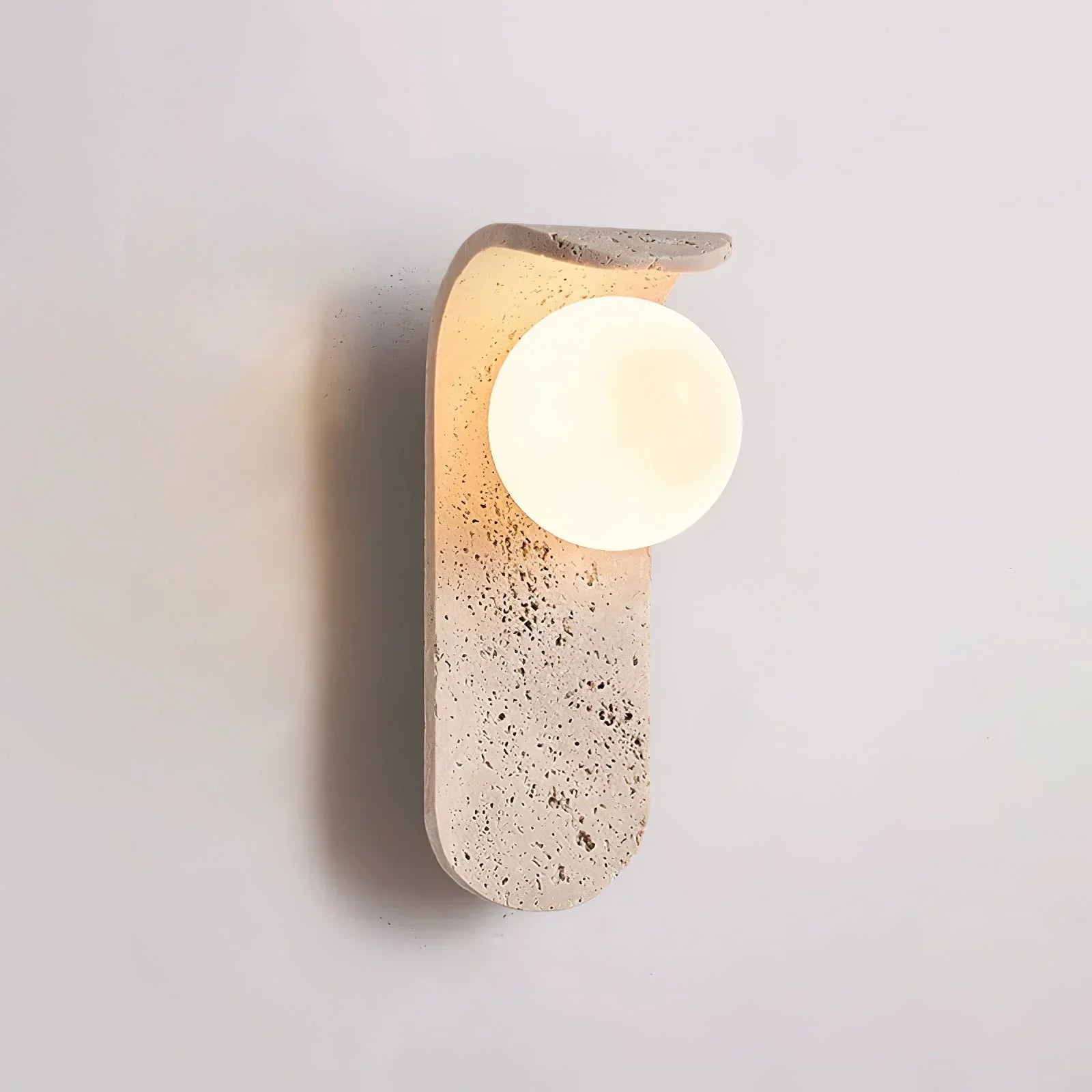 Curve Solstice Minimalist Travertine Wall Light