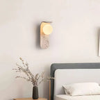 Curve Solstice Minimalist Travertine Wall Light