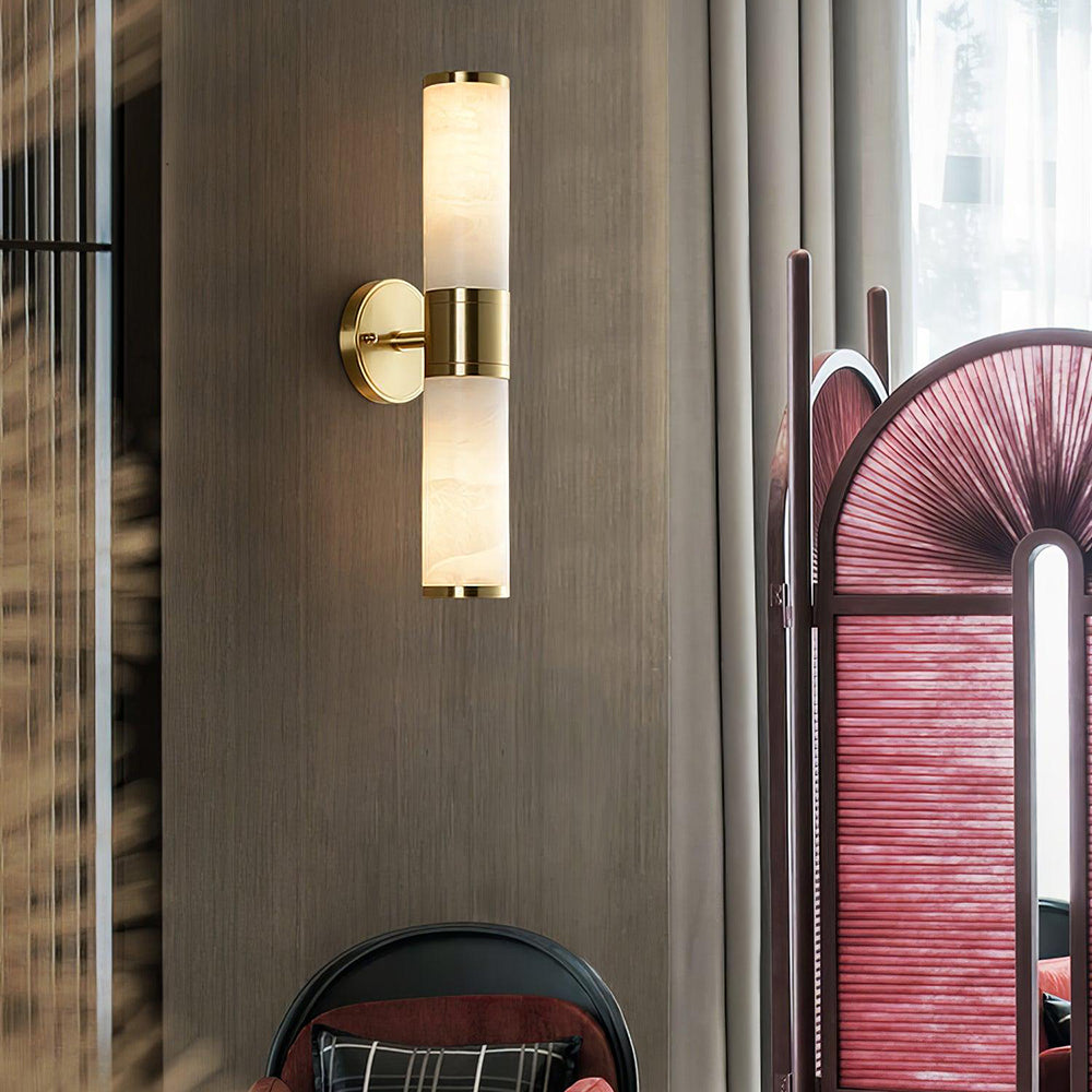 The Callum Marble and Cast Iron Modern Wall Sconce