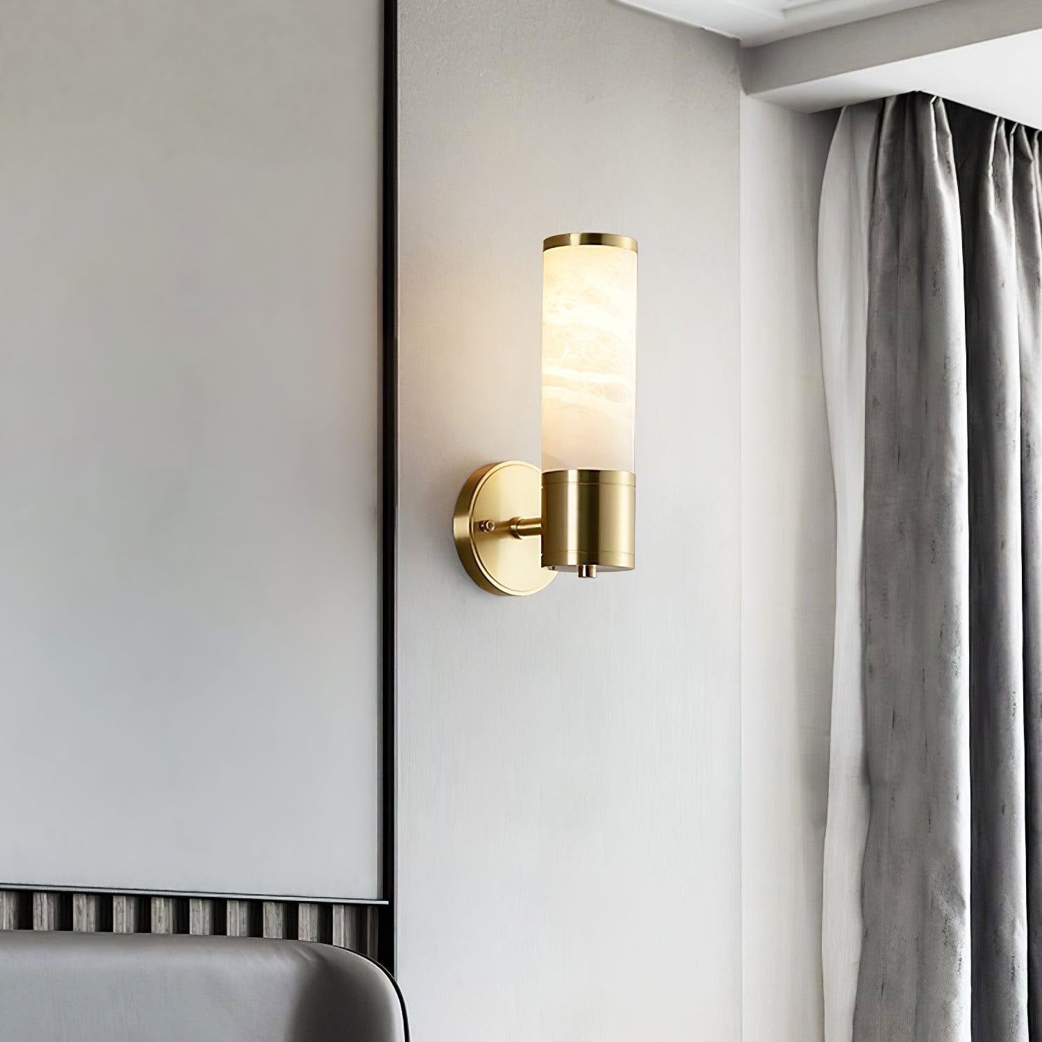 The Callum Marble and Cast Iron Modern Wall Sconce