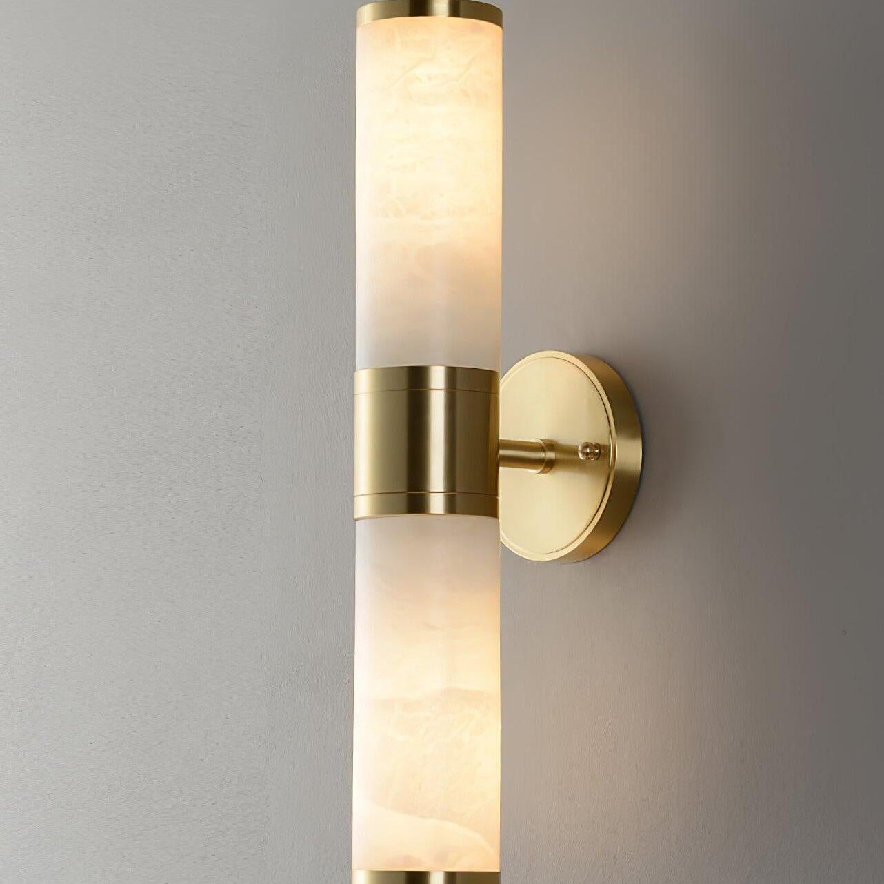 The Callum Marble and Cast Iron Modern Wall Sconce
