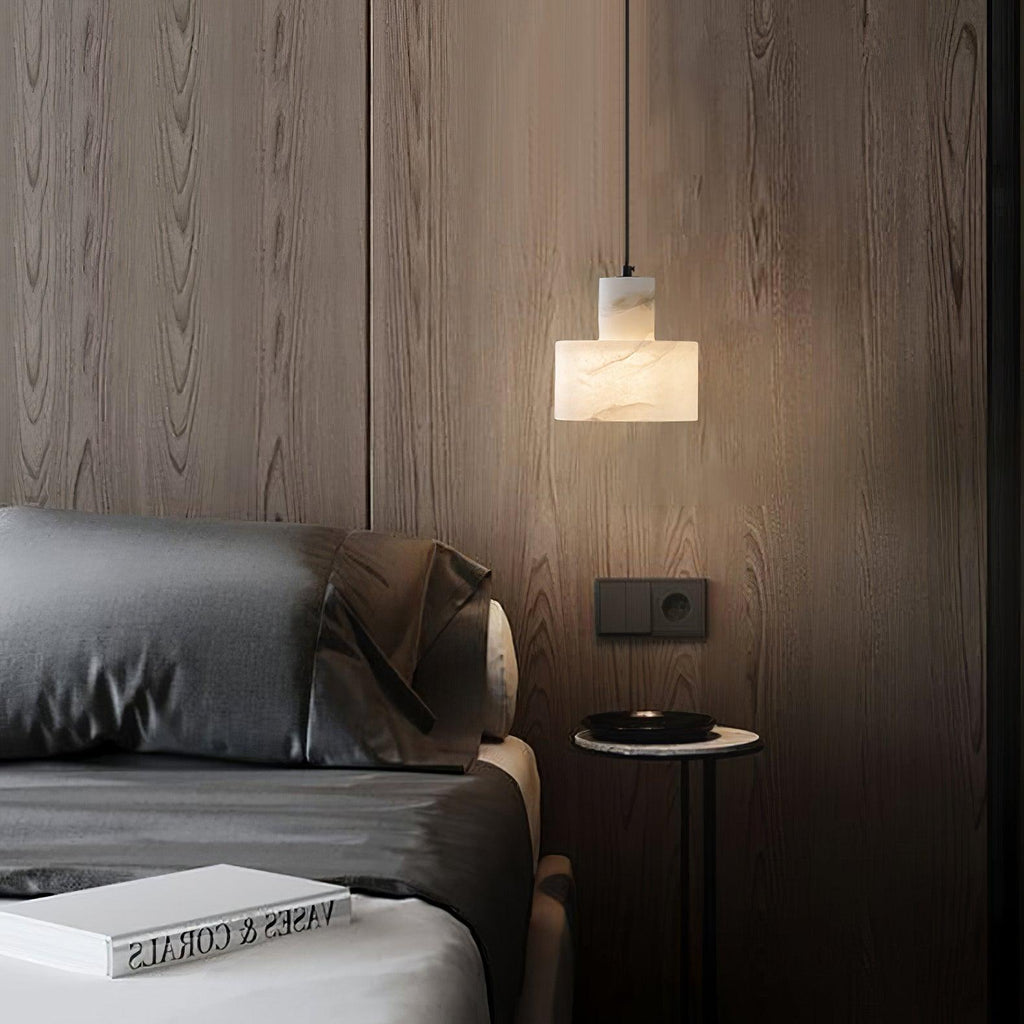 Nordic Cylindrical Alabaster Pendant Light