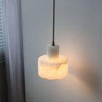 Nordic Cylindrical Alabaster Pendant Light