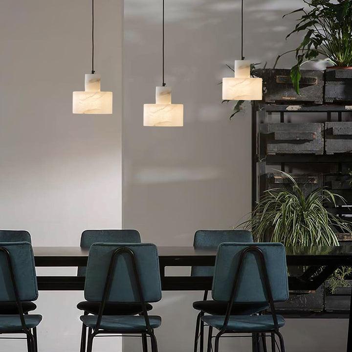 Nordic Cylindrical Alabaster Pendant Light