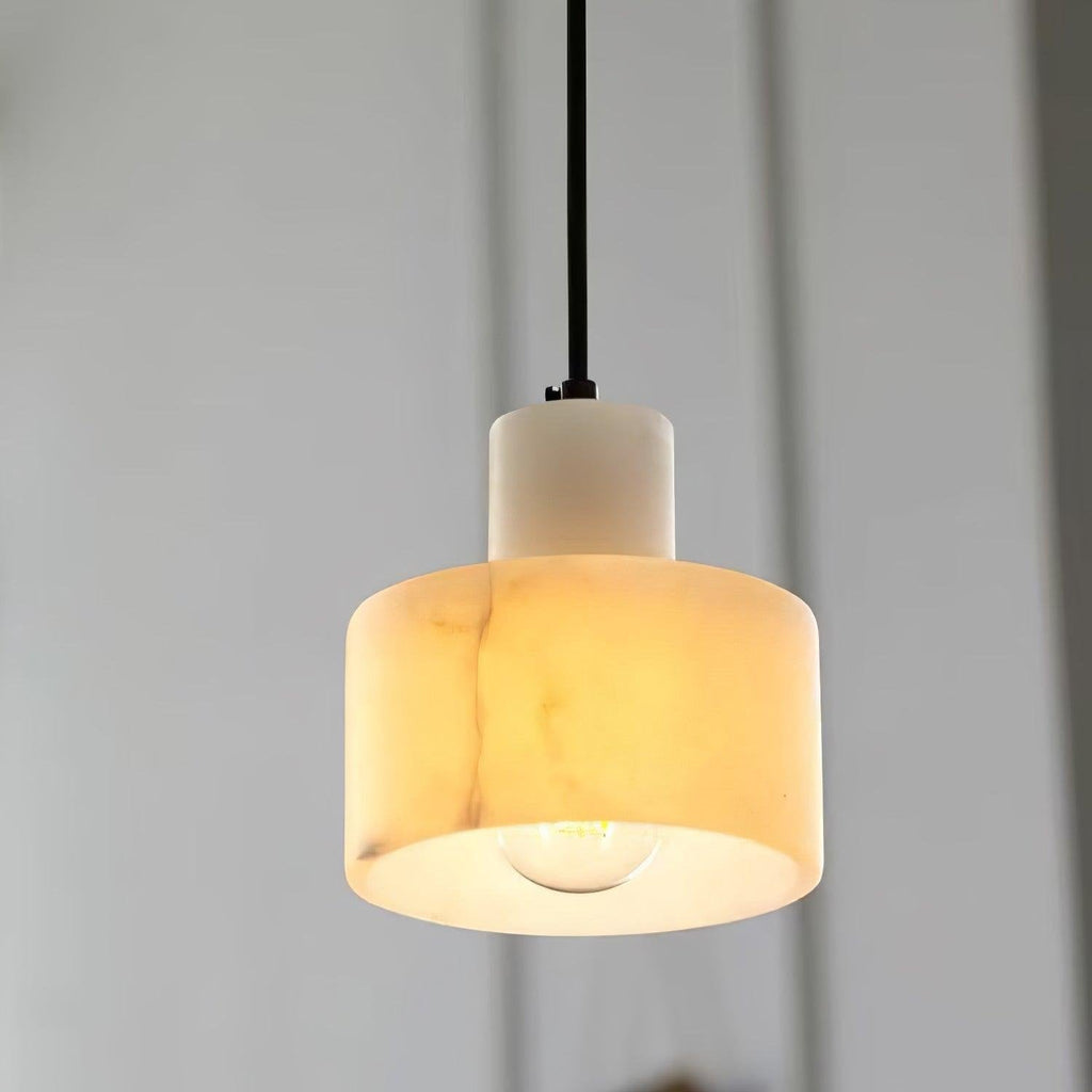 Nordic Cylindrical Alabaster Pendant Light