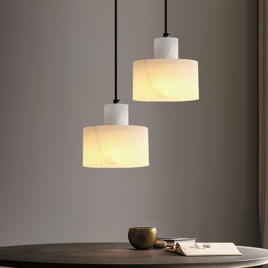 Nordic Cylindrical Alabaster Pendant Light