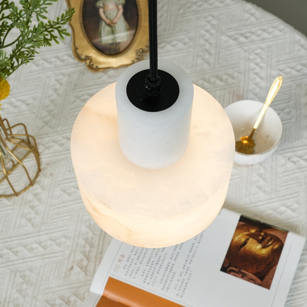 Nordic Cylindrical Alabaster Pendant Light
