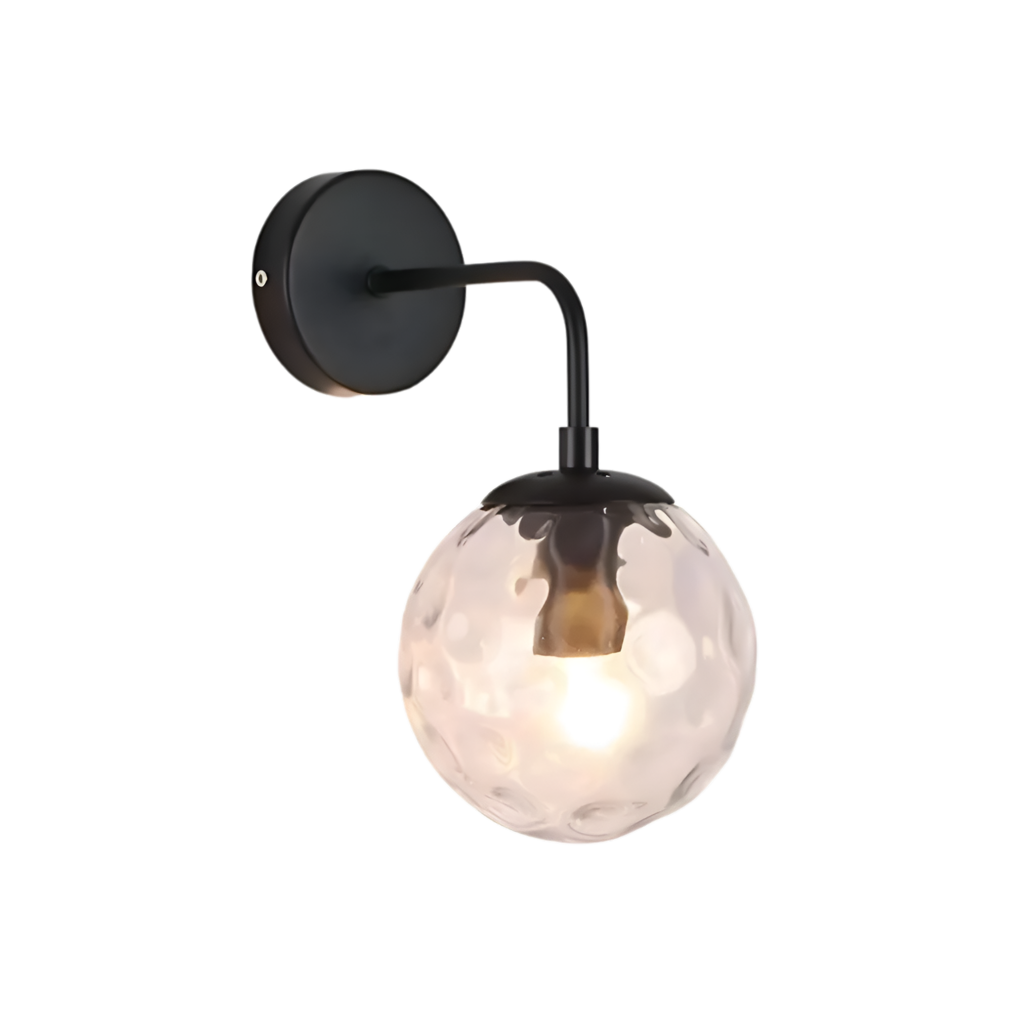Modern Retro Rippled Glass Sphere Wall Light