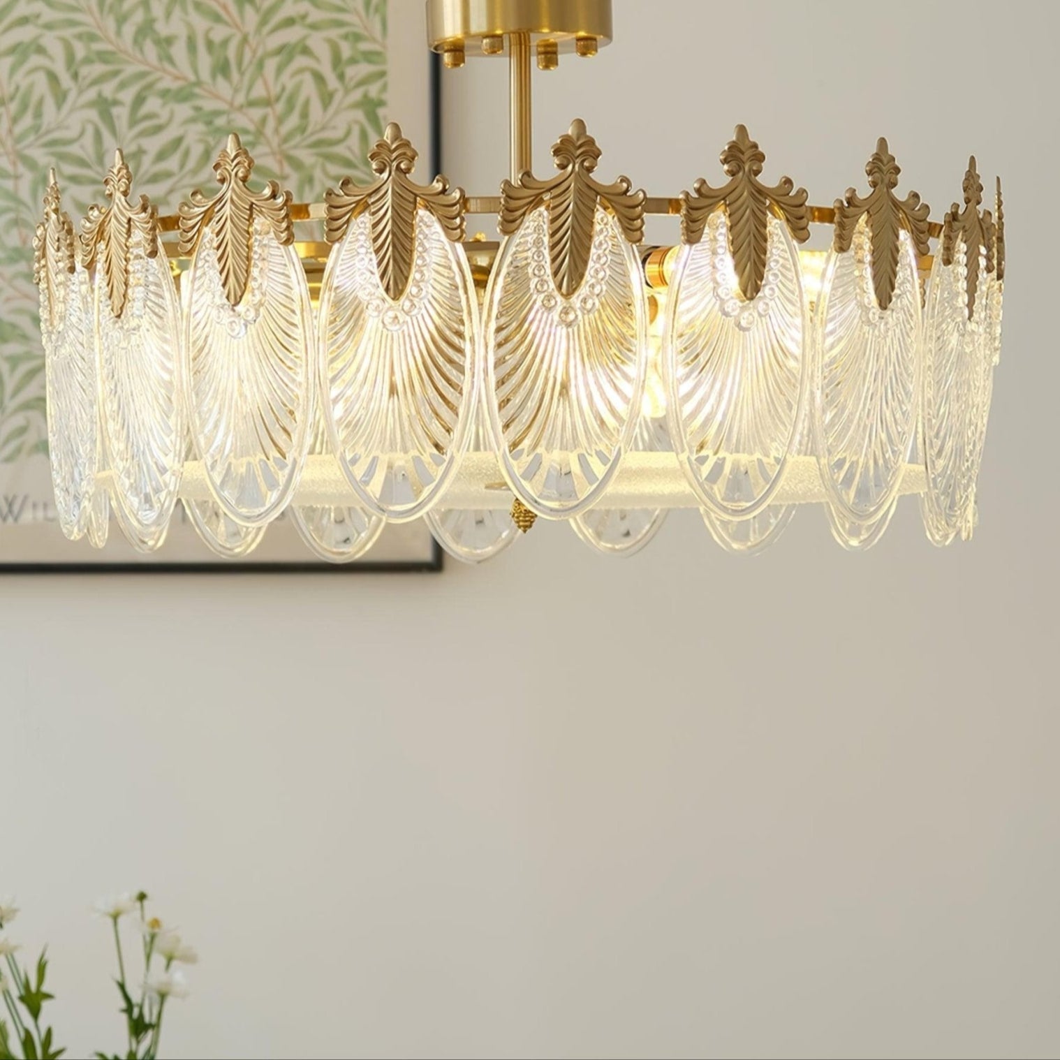 Lucea Bloom Retro Glass Round Chandelier