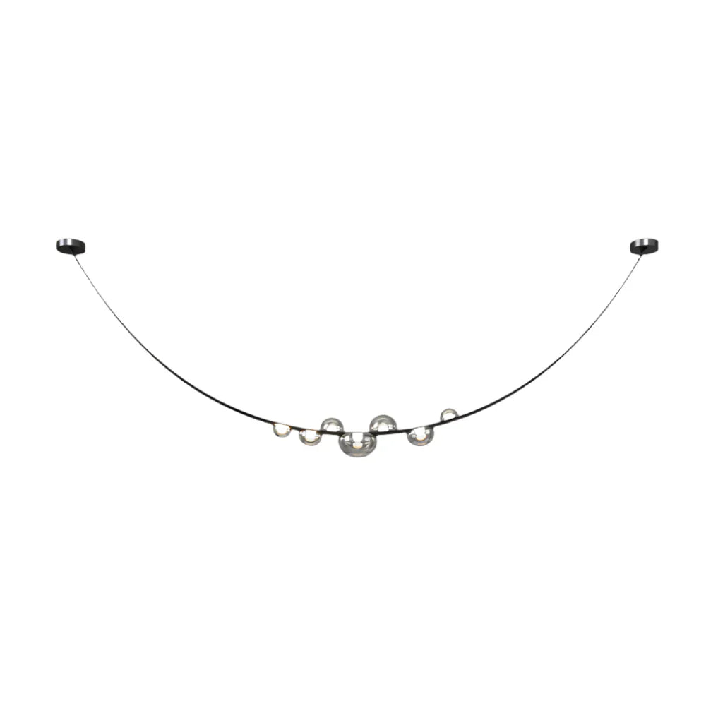 Dew Drops Nordics Glass Leather Linear Chandelier