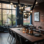 Dew Drops Nordics Glass Leather Linear Chandelier