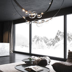 Dew Drops Nordics Glass Leather Linear Chandelier