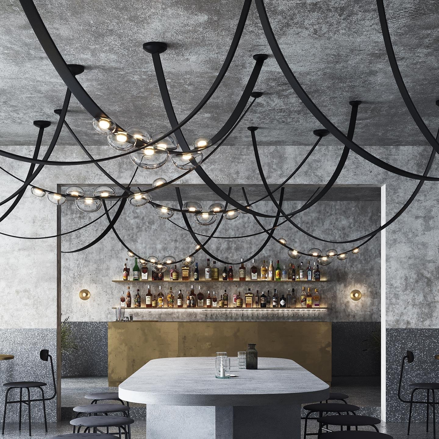 Dew Drops Nordics Glass Leather Linear Chandelier