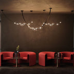 Dew Drops Nordics Glass Leather Linear Chandelier