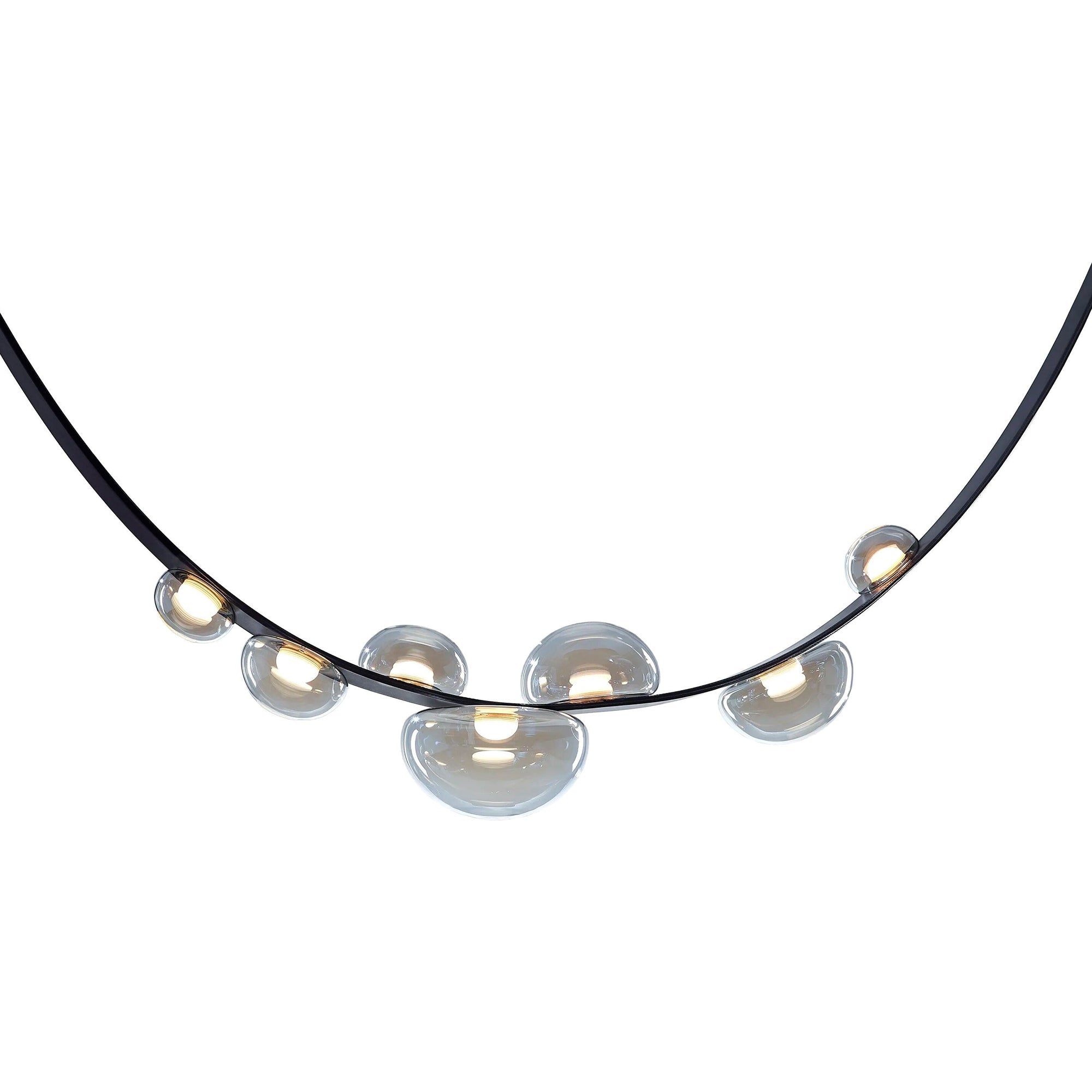 Dew Drops Nordics Glass Leather Linear Chandelier