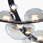 Dew Drops Nordics Glass Leather Linear Chandelier