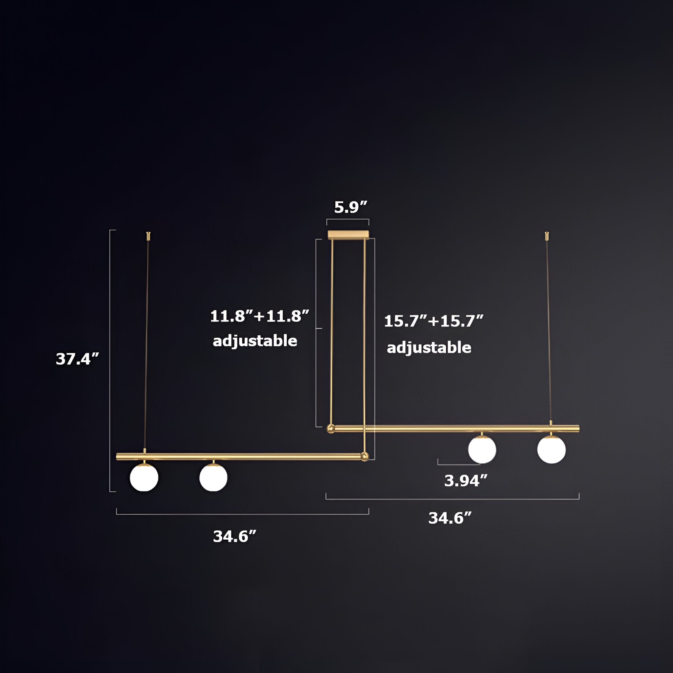 Nordic Glass Linear Luxury Pendant Light