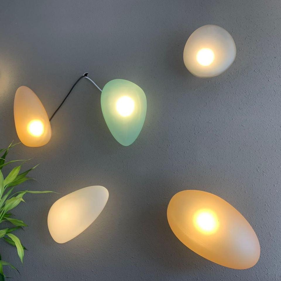 Stained Cobblestone Shape Glass Wall Light