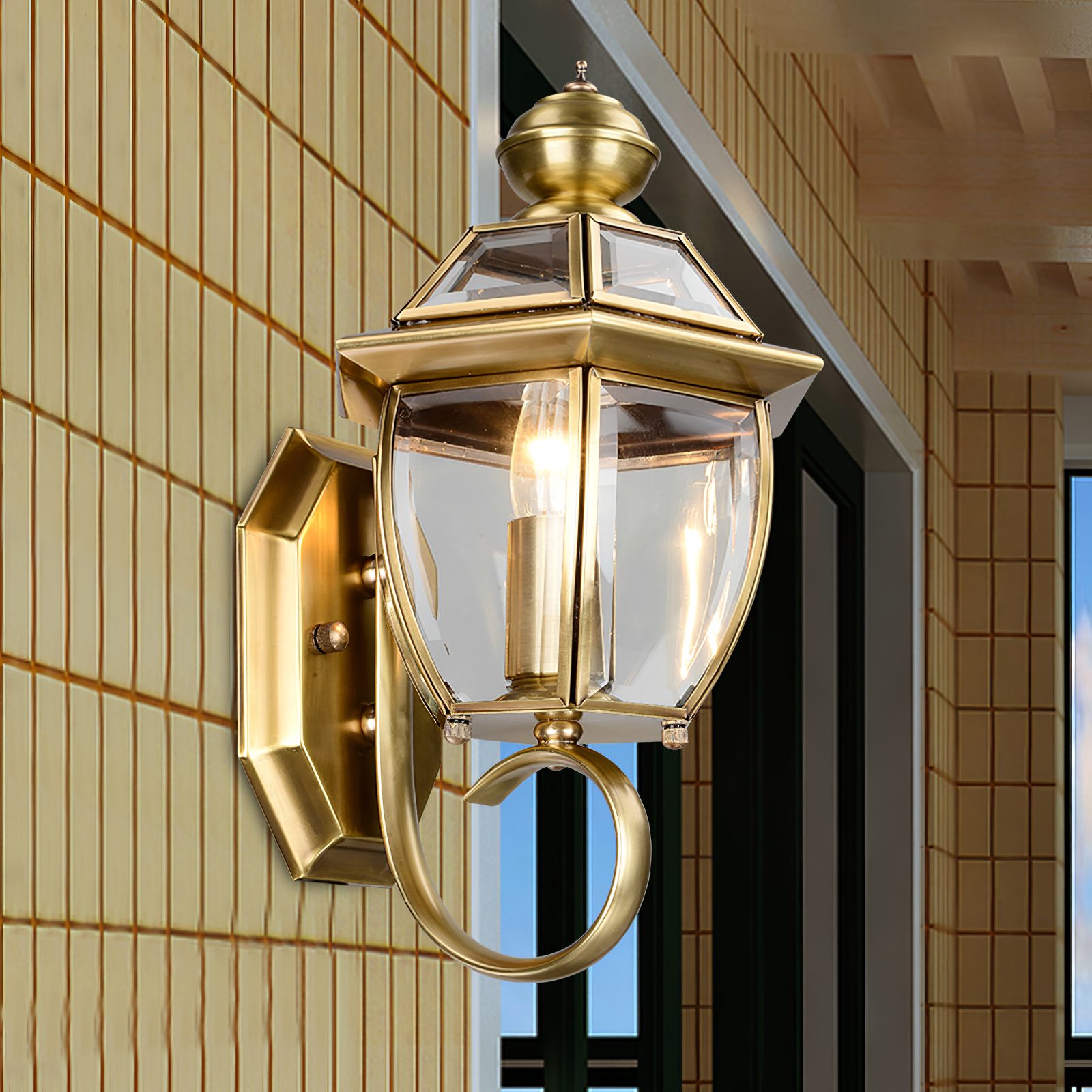 Antique Brass Retro Outdoor Wall Light
